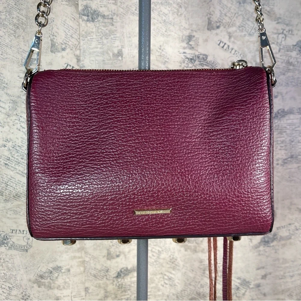 REBECCA MINKOFF Avery Saffiano Leather Crossbody Bag Chain Strap